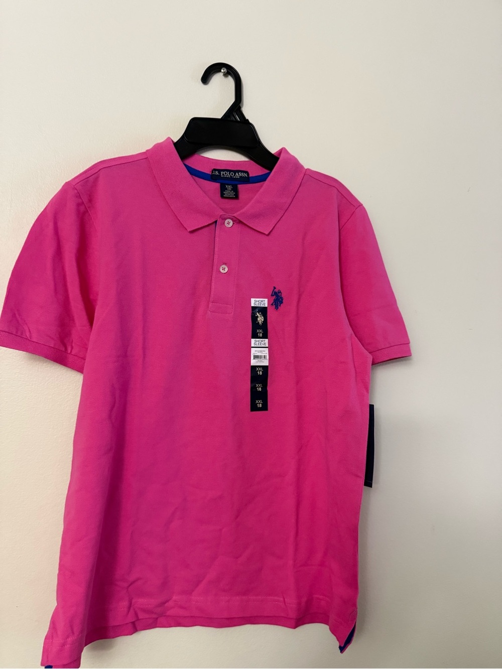 U.S. Polo Assn.Kids Polo Shirt - Hot Pink with Navy Logo